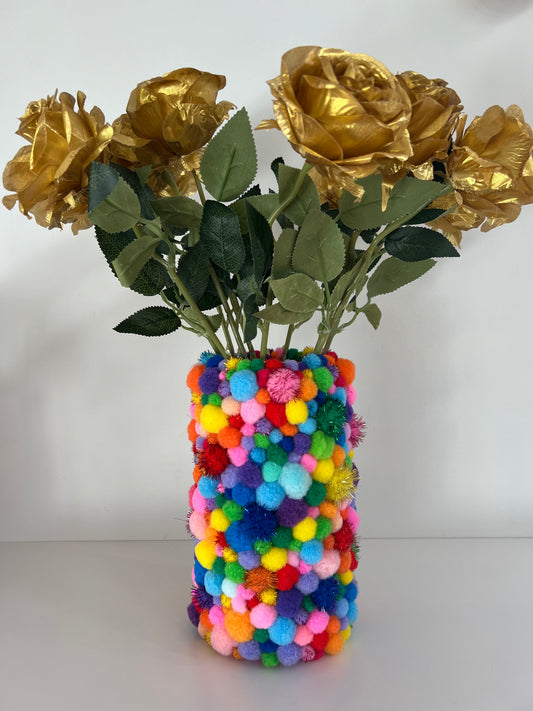 large pom pom vase