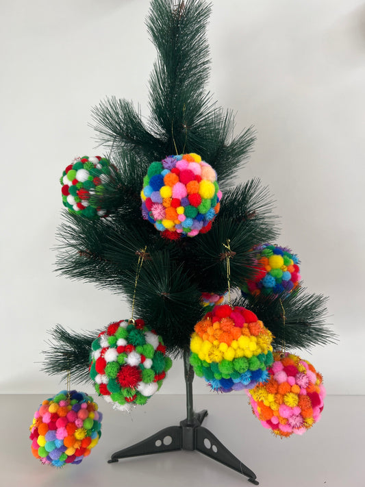 pom pom xmas tree ornament